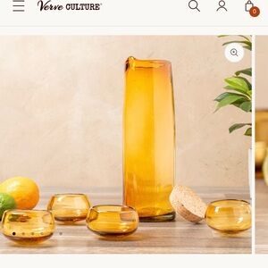 NIB Infuse Tequila and Mezcal hand blown tasting set.  One carafe, four cups.